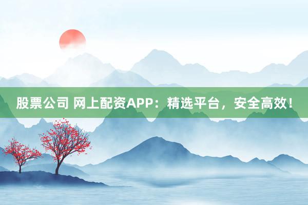 股票公司 网上配资APP：精选平台，安全高效！